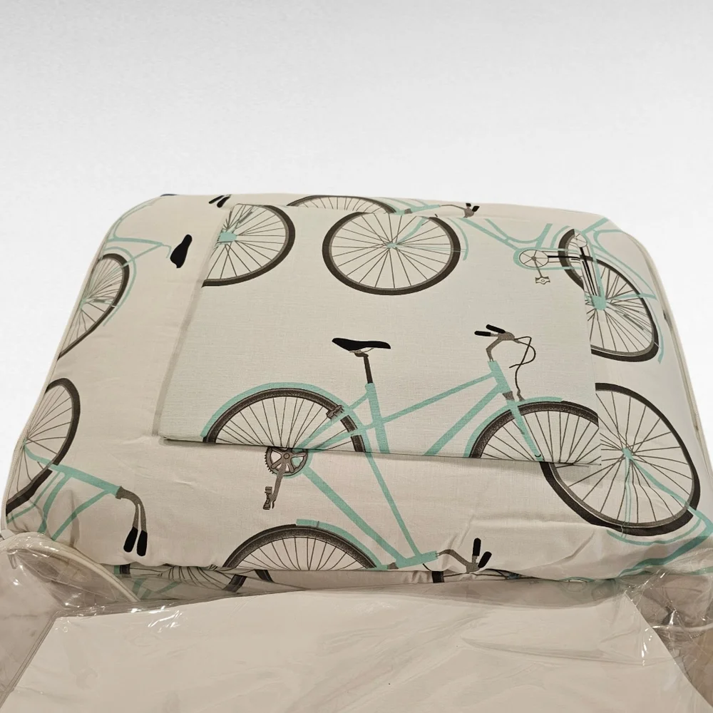 Rizzy Home Twin Aqua Bicycle 2 Piece Comforter Set